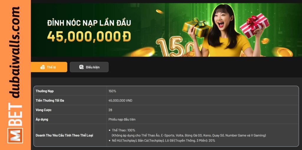 Bạn nhận được ưu đãi gì khi nạp tiền tại nhà cái Mbet