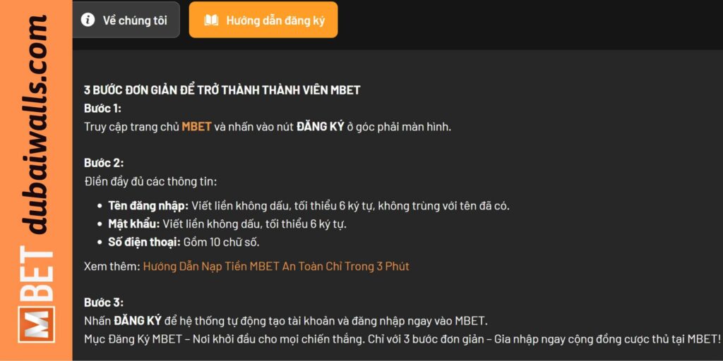 Hướng dẫn các thao tác tại Mbet