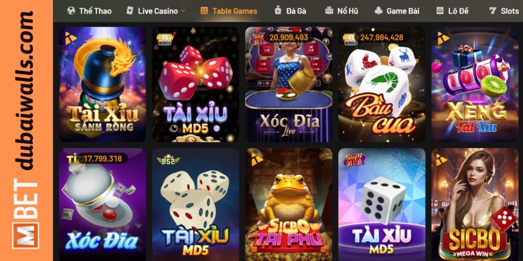 Table game Mbet đa dạng trò chơi cho bạn lựa chọn